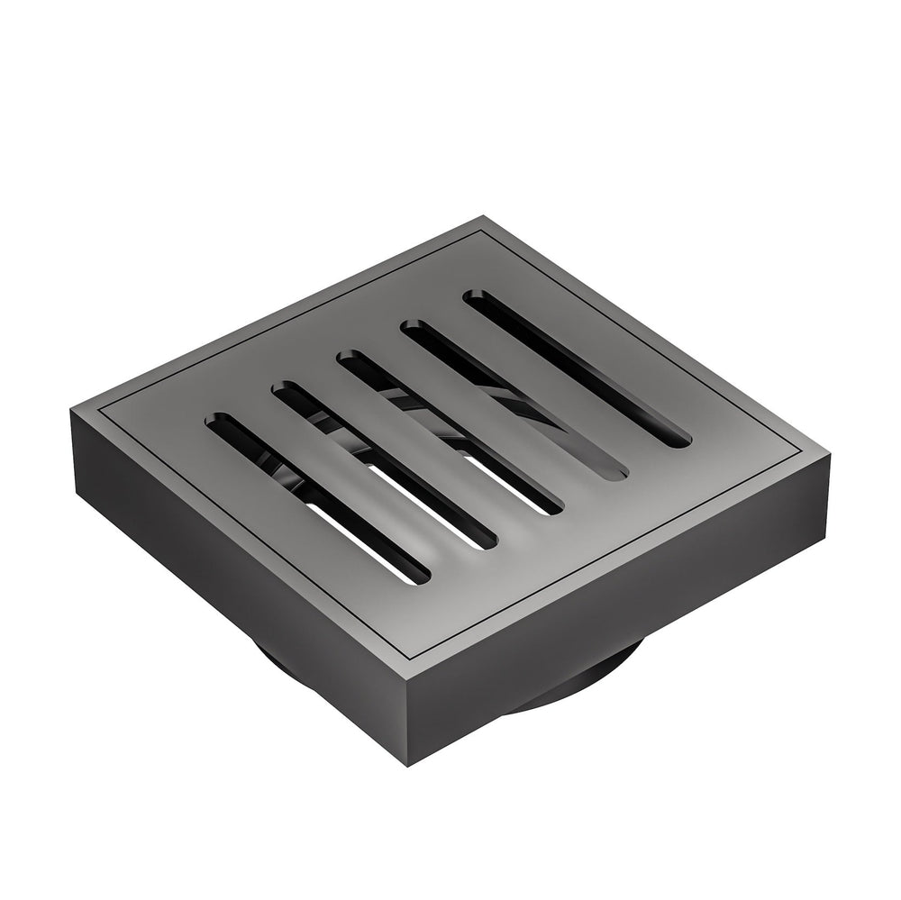 LINSOL EZYFLOW DN89 VERTICAL PRESSED SQUARE WASTE 110MM GUN METAL