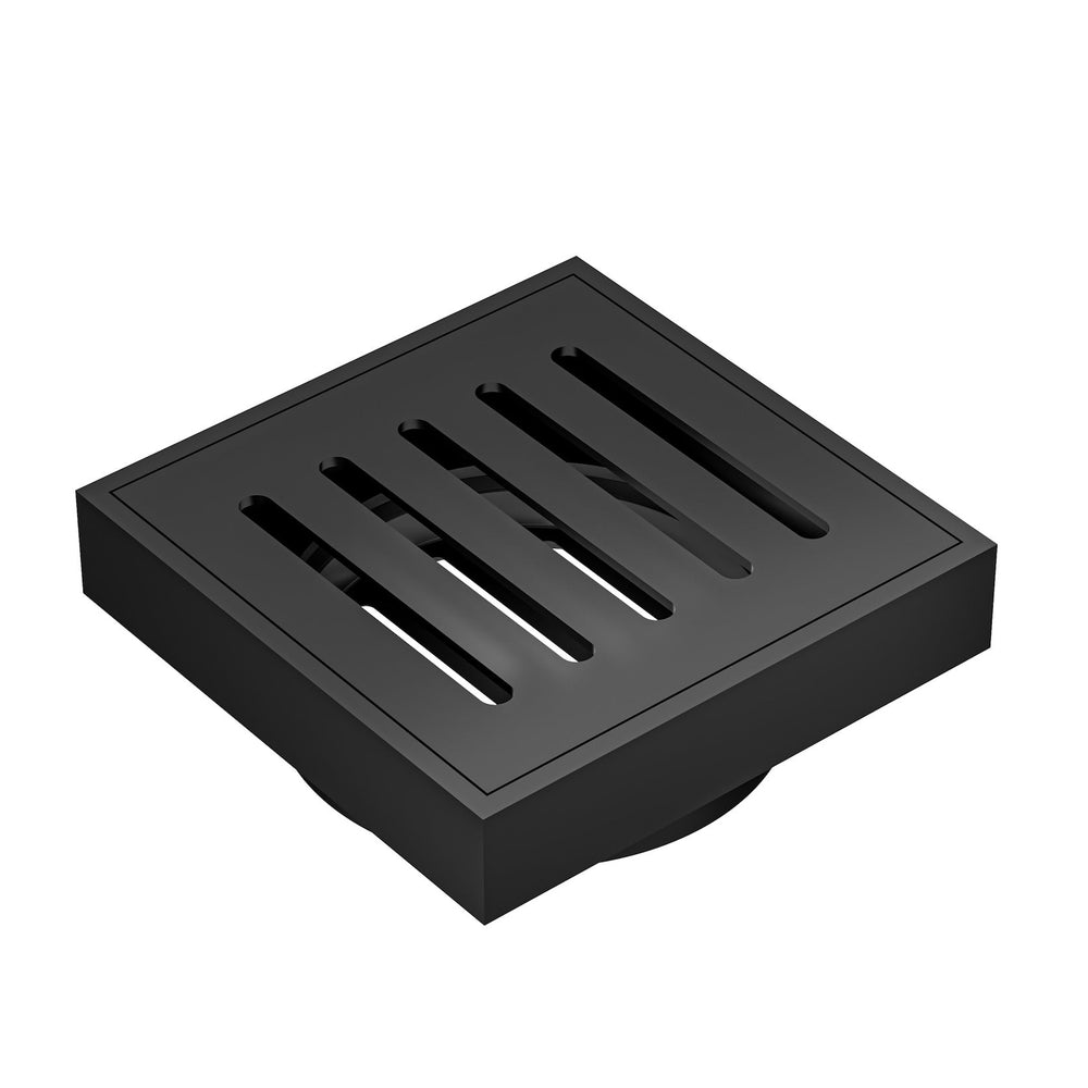 LINSOL EZYFLOW DN89 VERTICAL PRESSED SQUARE WASTE 110MM MATTE BLACK