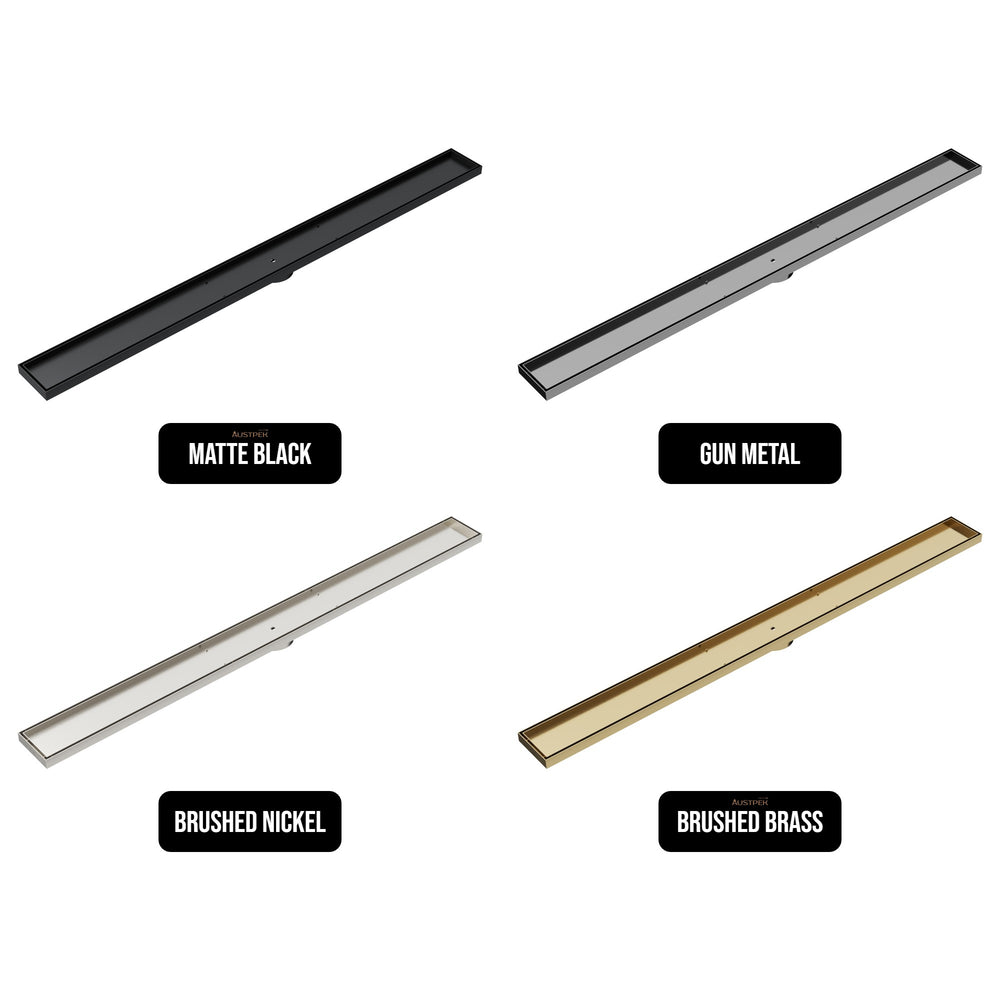 LINSOL EZYFLOW TILE INSERT DN64 LINEAR WASTE 1200MM GUN METAL