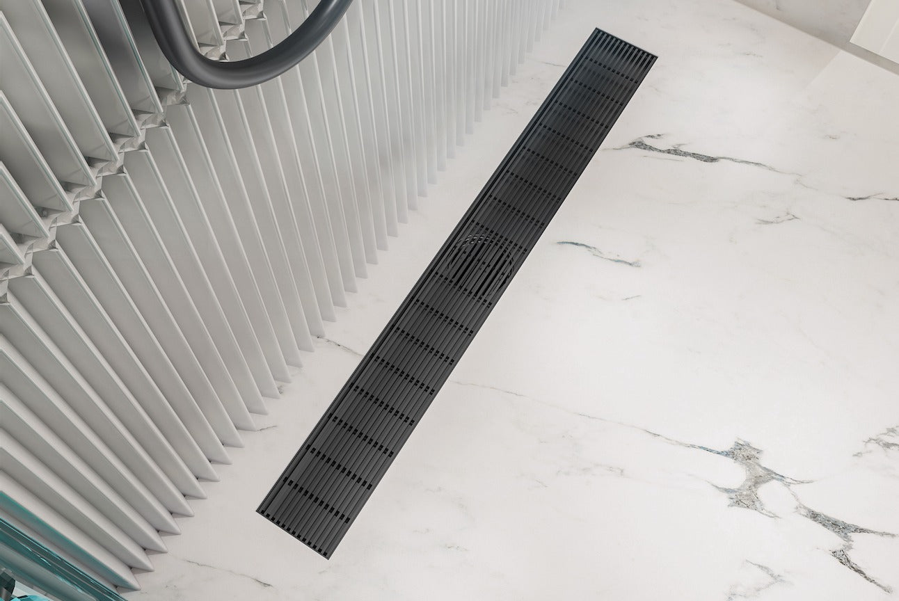 LINSOL EZYFLOW LINEAR HEELGUARD CHANNEL MATTE BLACK 800MM