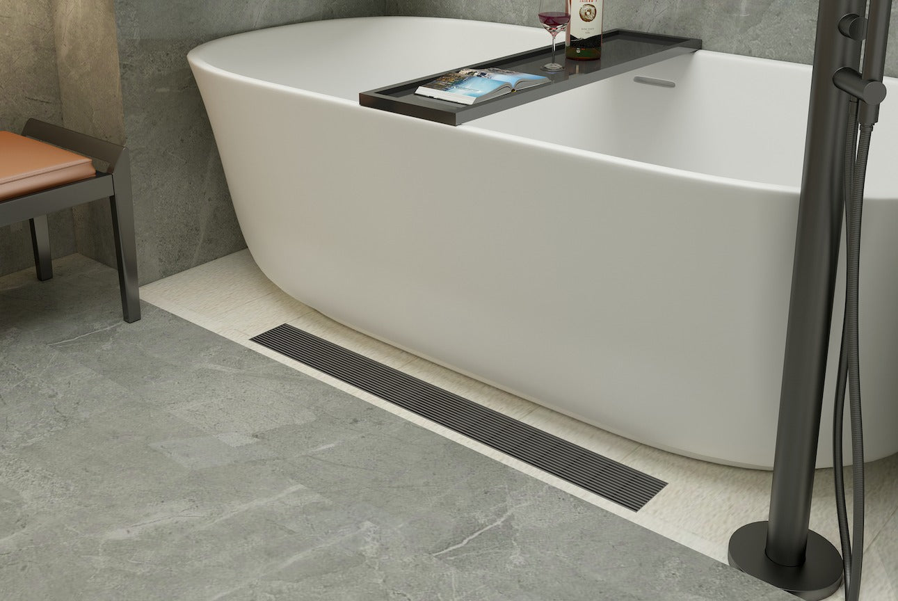 LINSOL EZYFLOW LINEAR HEELGUARD CHANNEL MATTE BLACK 800MM