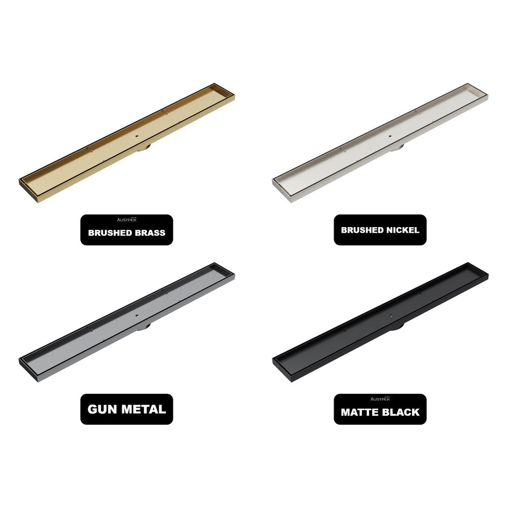 LINSOL EZYFLOW TILE INSERT DN64 LINEAR WASTE 800MM MATTE BLACK