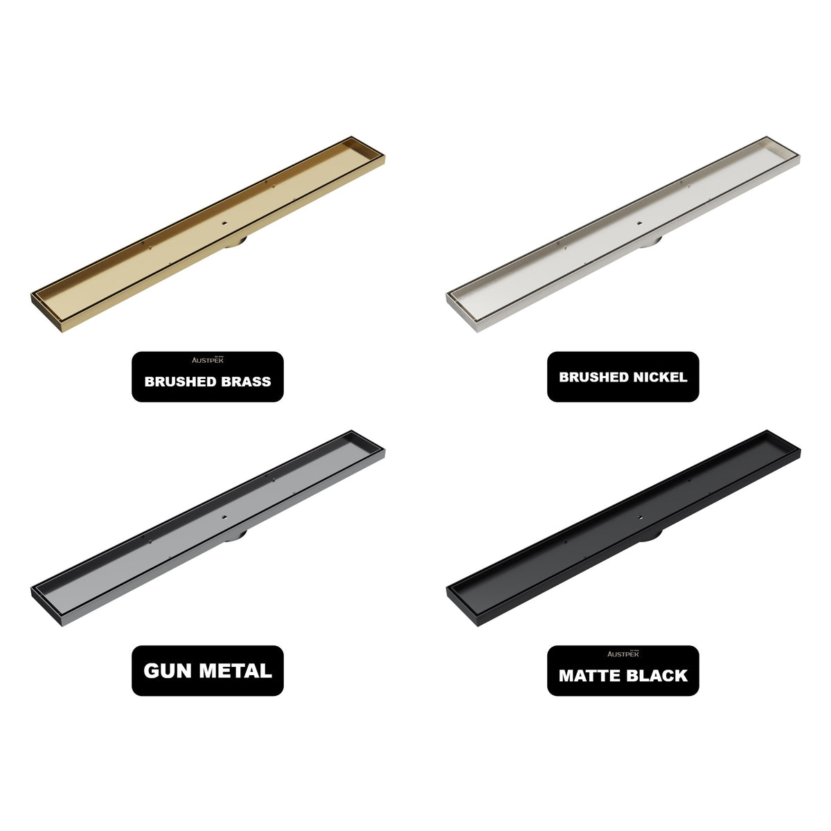 LINSOL EZYFLOW TILE INSERT DN64 LINEAR WASTE 800MM MATTE BLACK