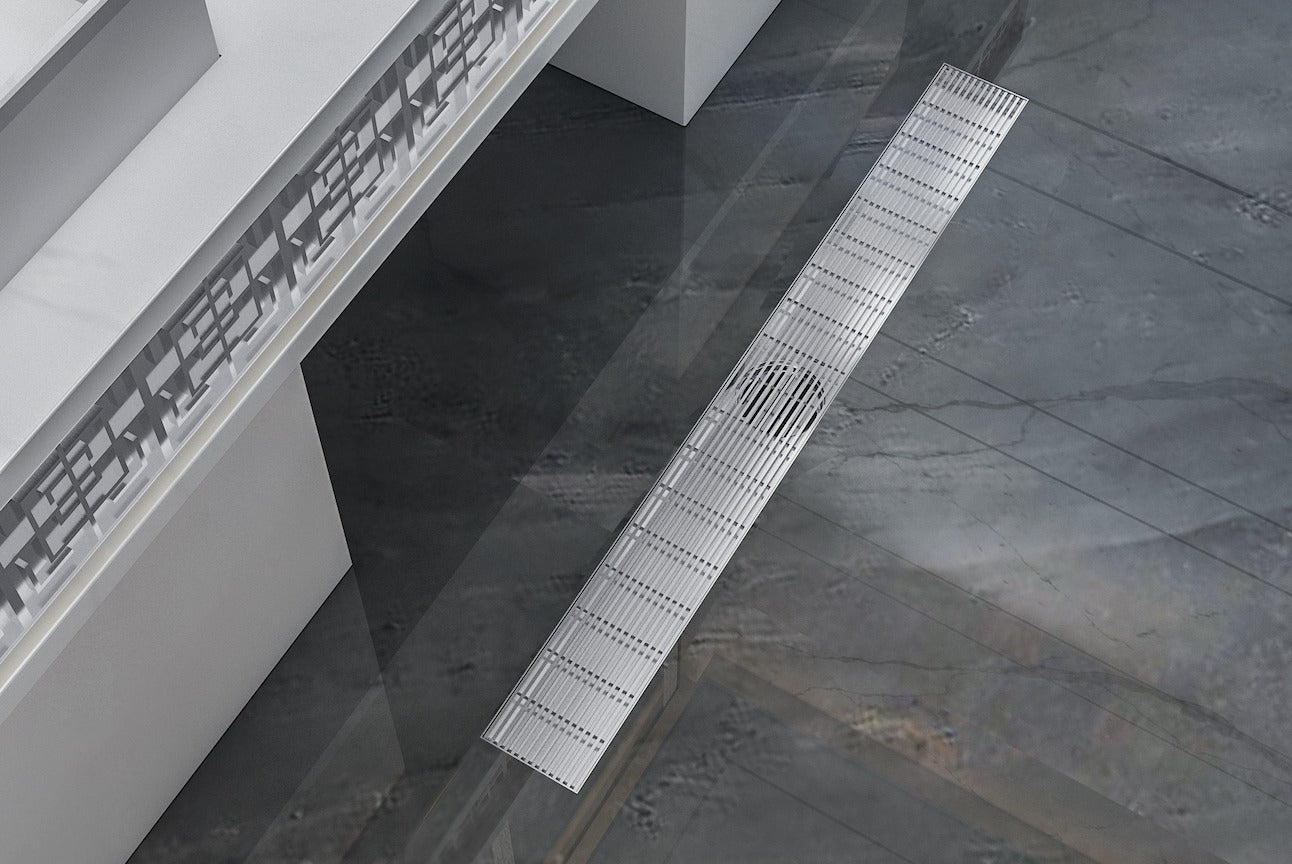 LINSOL EZYFLOW 900 LINEAR HEELGUARD CHANNEL GRATE BRUSHED STAINLESS