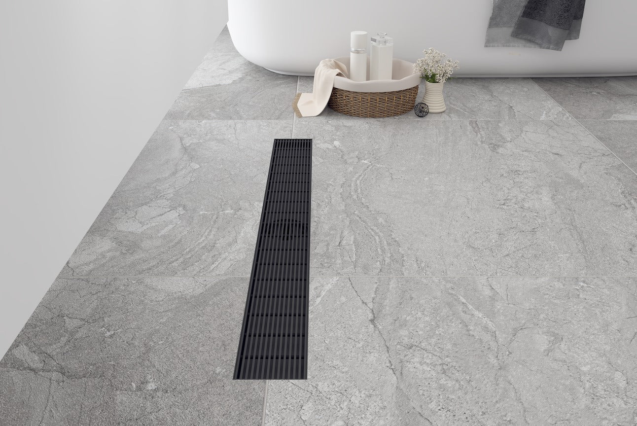 LINSOL EZYFLOW 900 LINEAR HEELGUARD CHANNEL GRATE MATTE BLACK