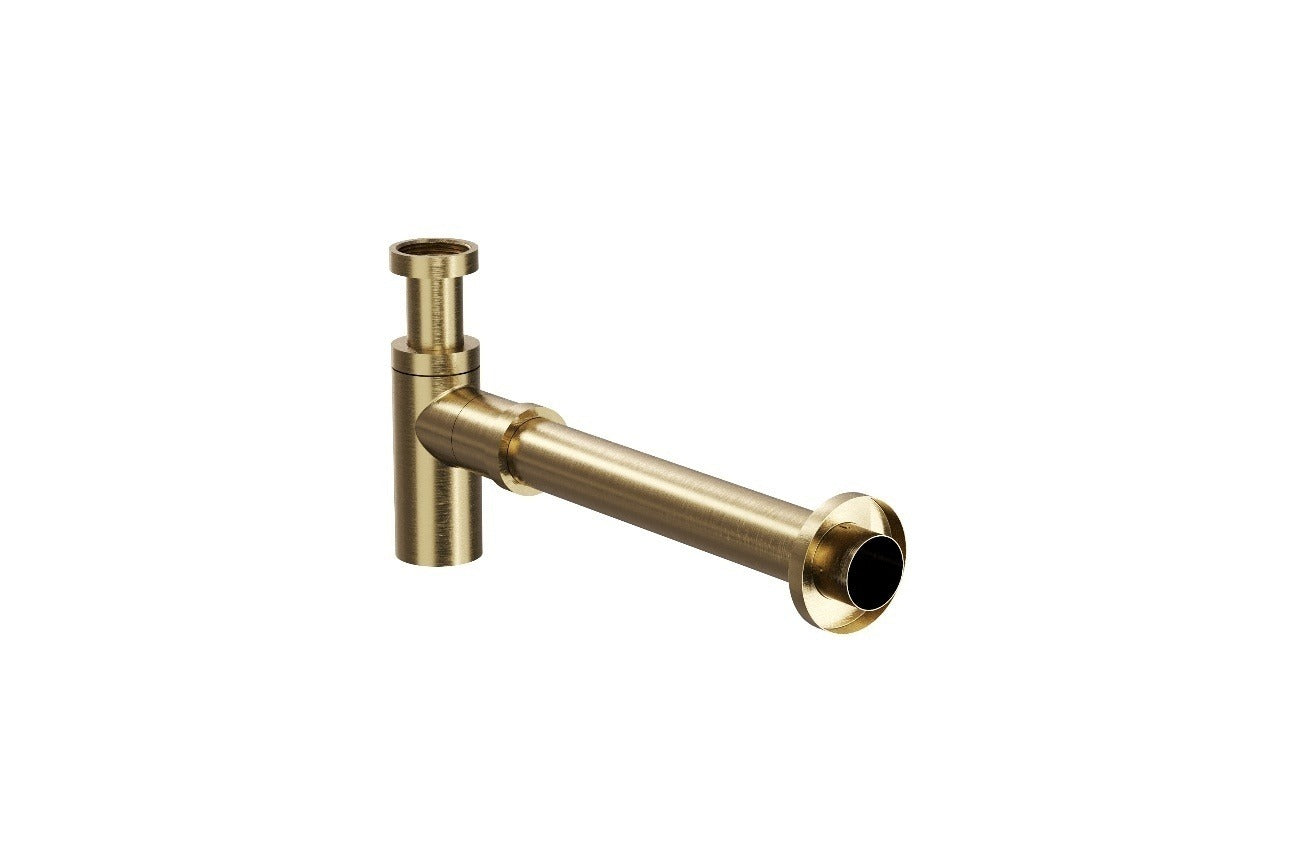 LINSOL EZYFLOW BRASS ROUND BOTTLE TRAP BRUSHED BRASS 32MM