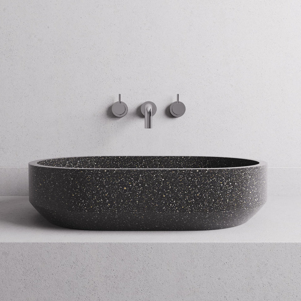 MADU EDEN ABOVE COUNTER BASIN TERRAZO STONE BLACK 450MM