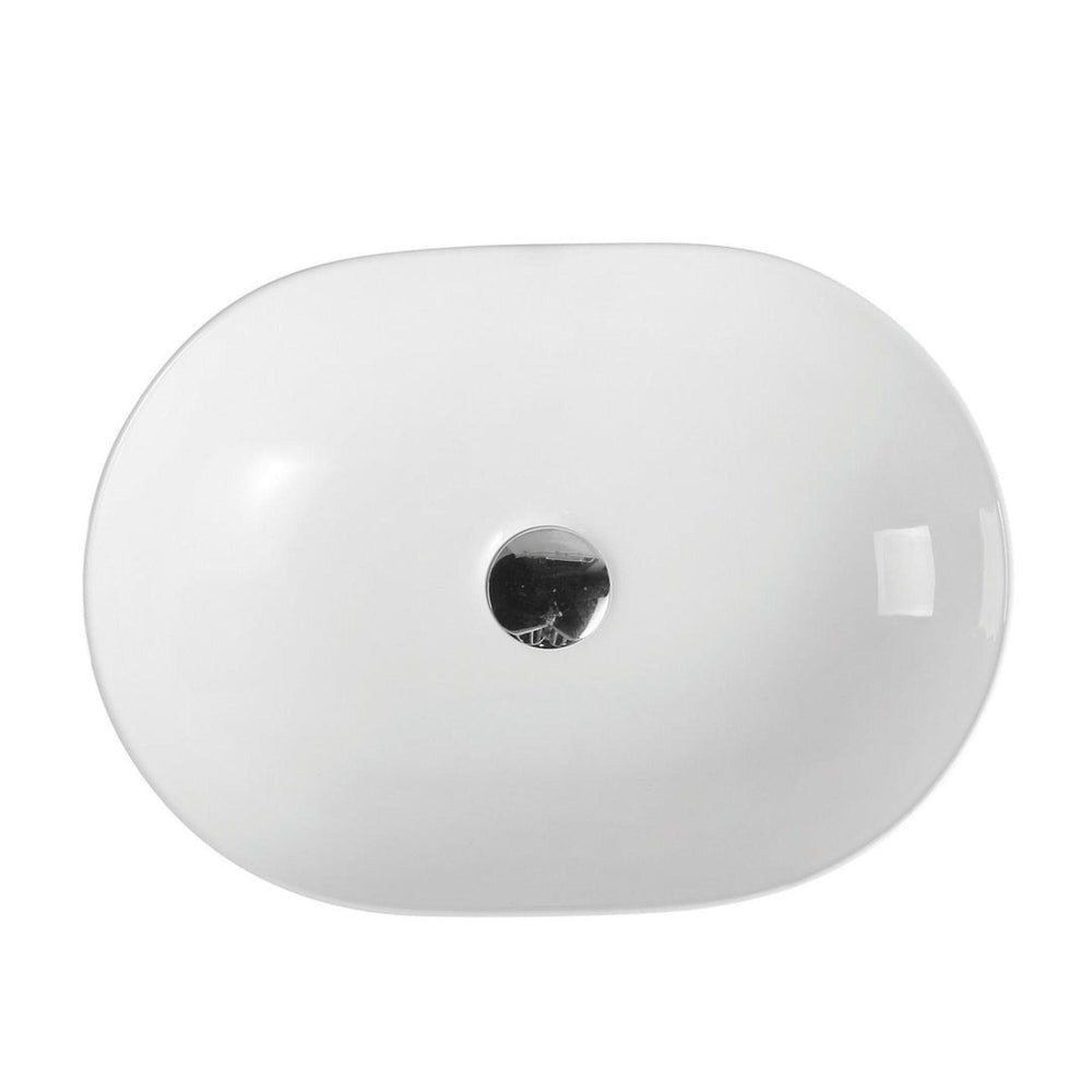 MERCIO EVEA OVAL ABOVE COUNTER BASIN GLOSS WHITE 485MM