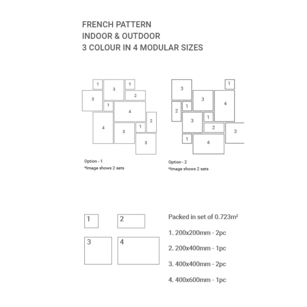 EVERSTONE TERRA FRENCH PATTERN BRUCIATA MOD 39 MATTE RECTANGLE TILE (PER BOX)