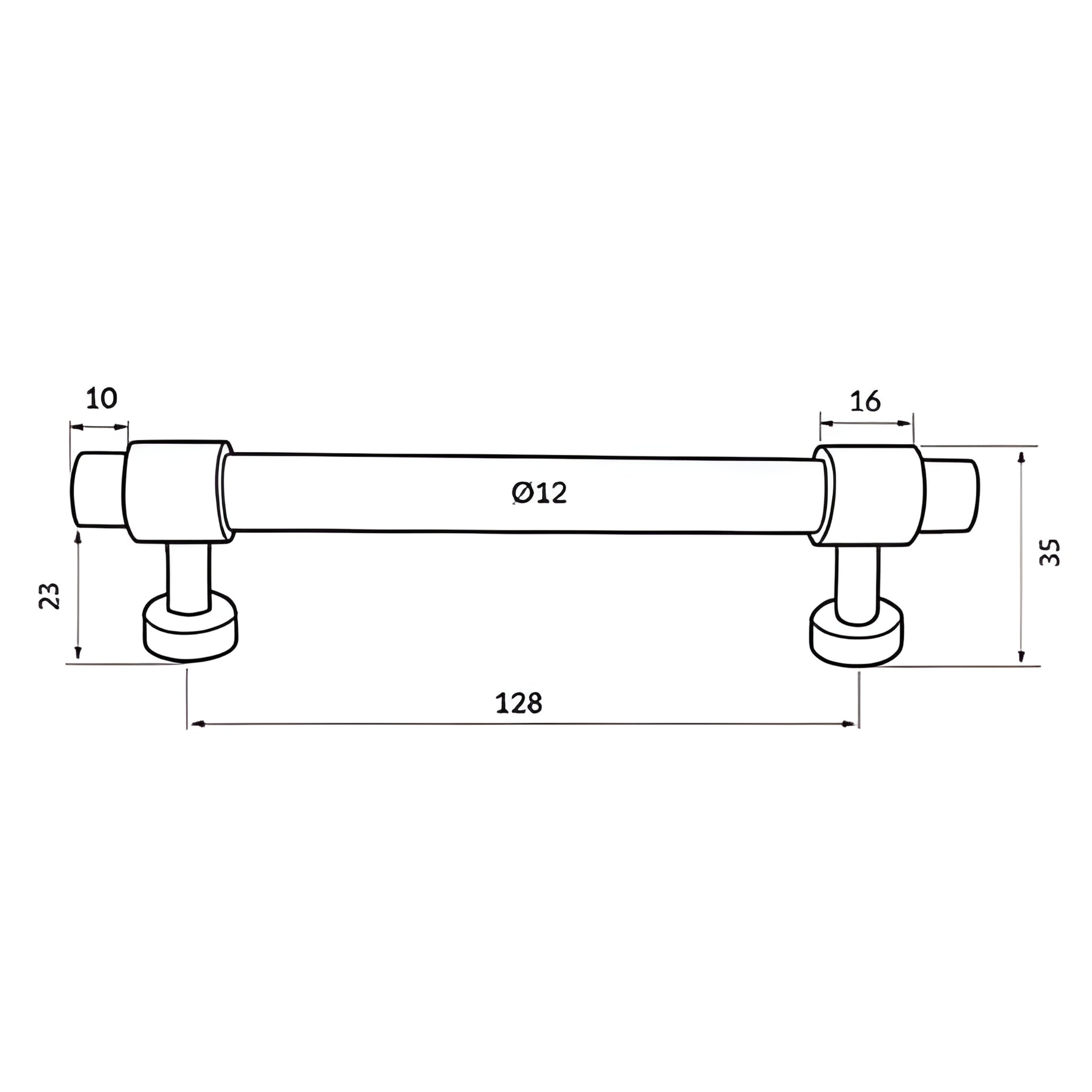 TURNER HASTINGS FANETTA CABINET HANDLE BRUSHED BRASS (MULTIPLE SIZES AVAILABLE)