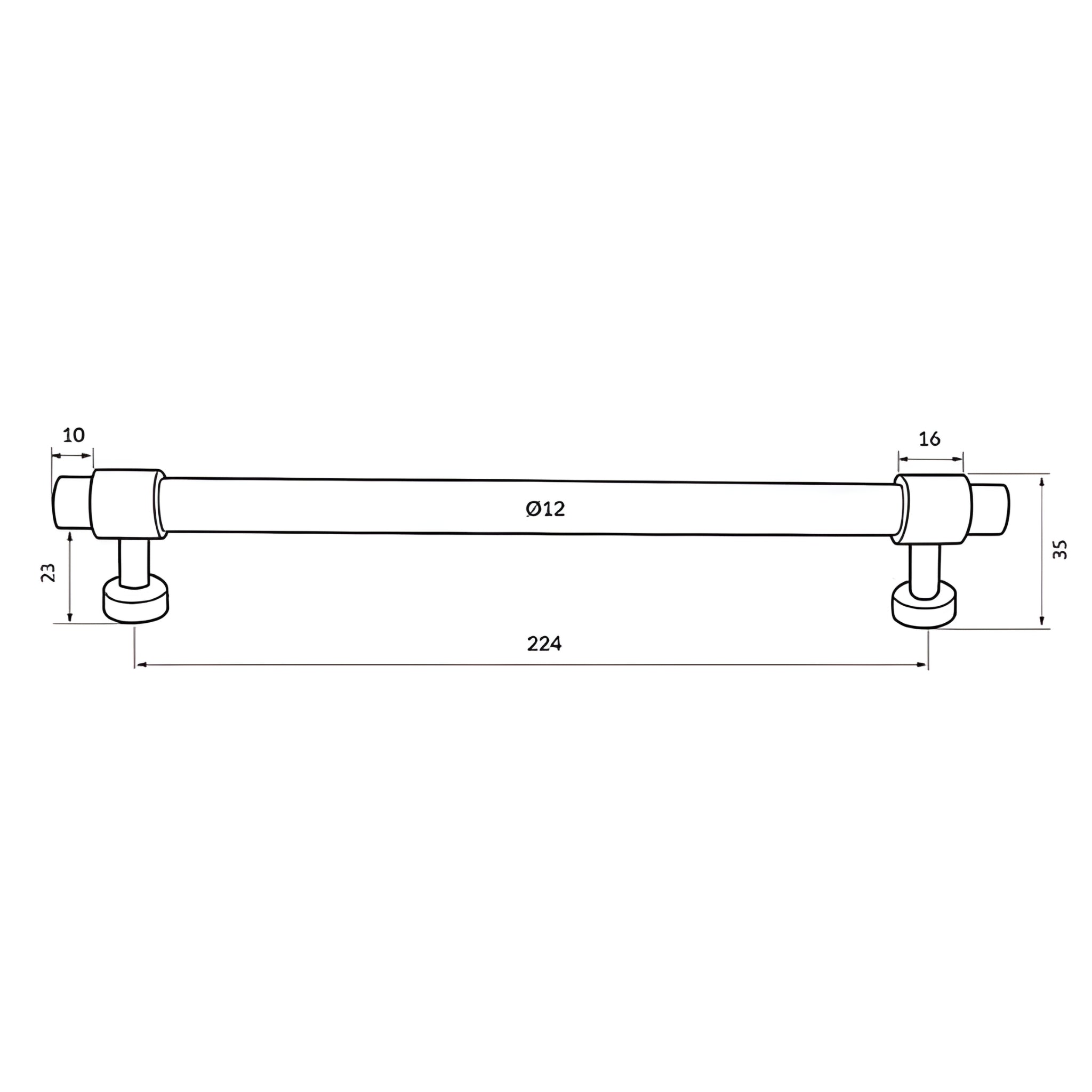TURNER HASTINGS FANETTA CABINET HANDLE BRUSHED BRASS (MULTIPLE SIZES AVAILABLE)