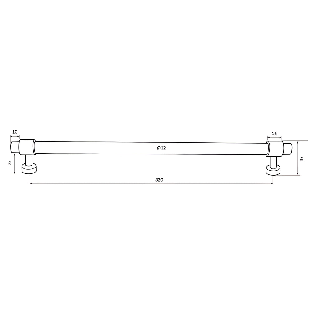 TURNER HASTINGS FANETTA CABINET HANDLE BRUSHED BRASS (MULTIPLE SIZES AVAILABLE)