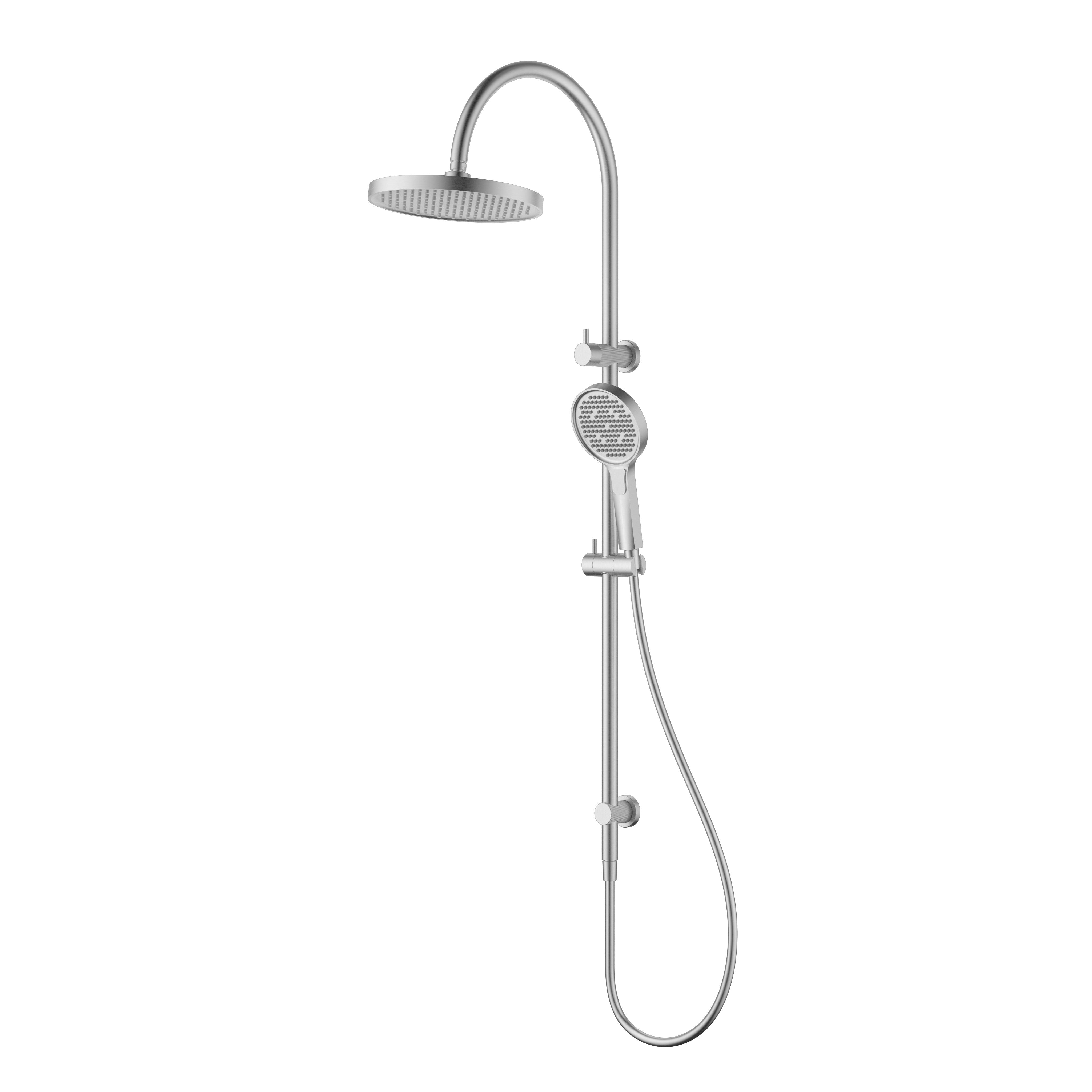 IKON LINIE ROUND MULTI FUNCTION SHOWER SET 1215MM BRUSHED NICKEL