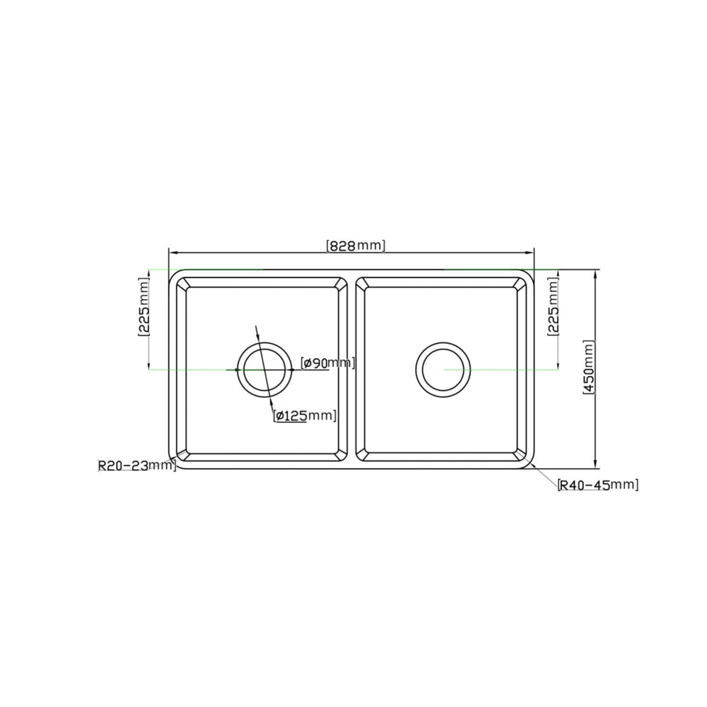 VITO BRADLEY FIRECLAY DOUBLE BOWL FARMHOUSE KITCHEN SINK MATTE BLACK 838MM