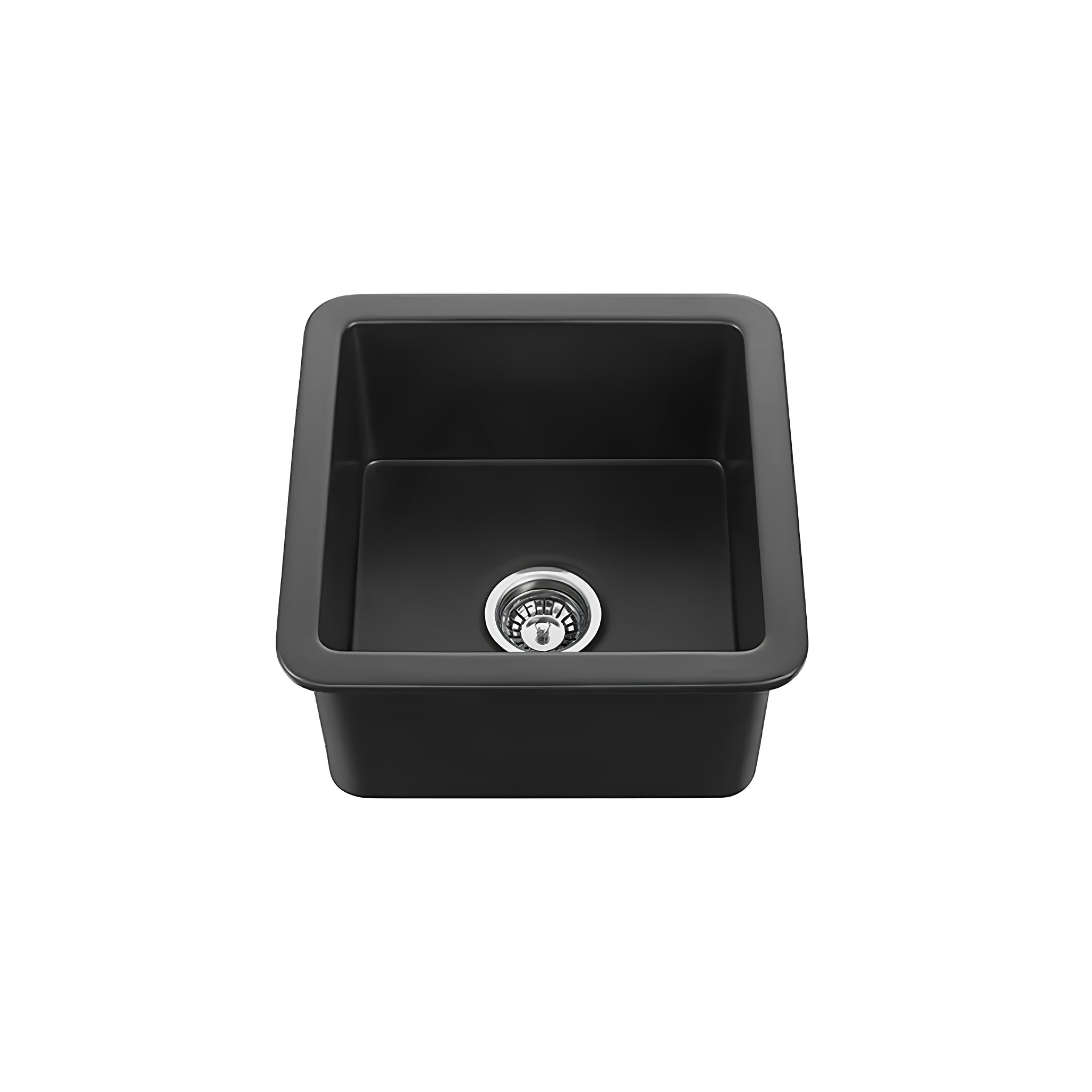 VITO NADIA SINGLE BOWL INSET AND UNDERMOUNT FIRECLAY KITCHEN SINK MATTE BLACK 457MM