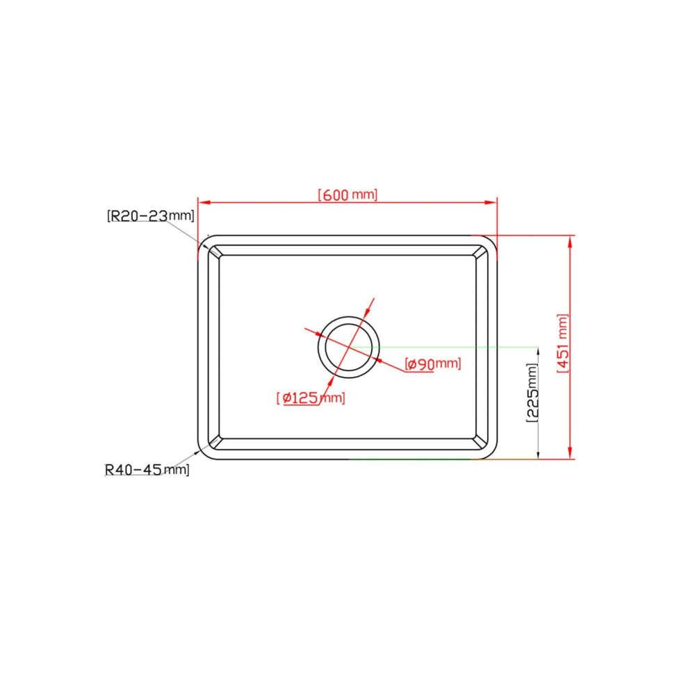 CETO CHELSEA SINGLE BOWL FIRECLAY KITCHEN SINK GLOSS WHITE 660MM