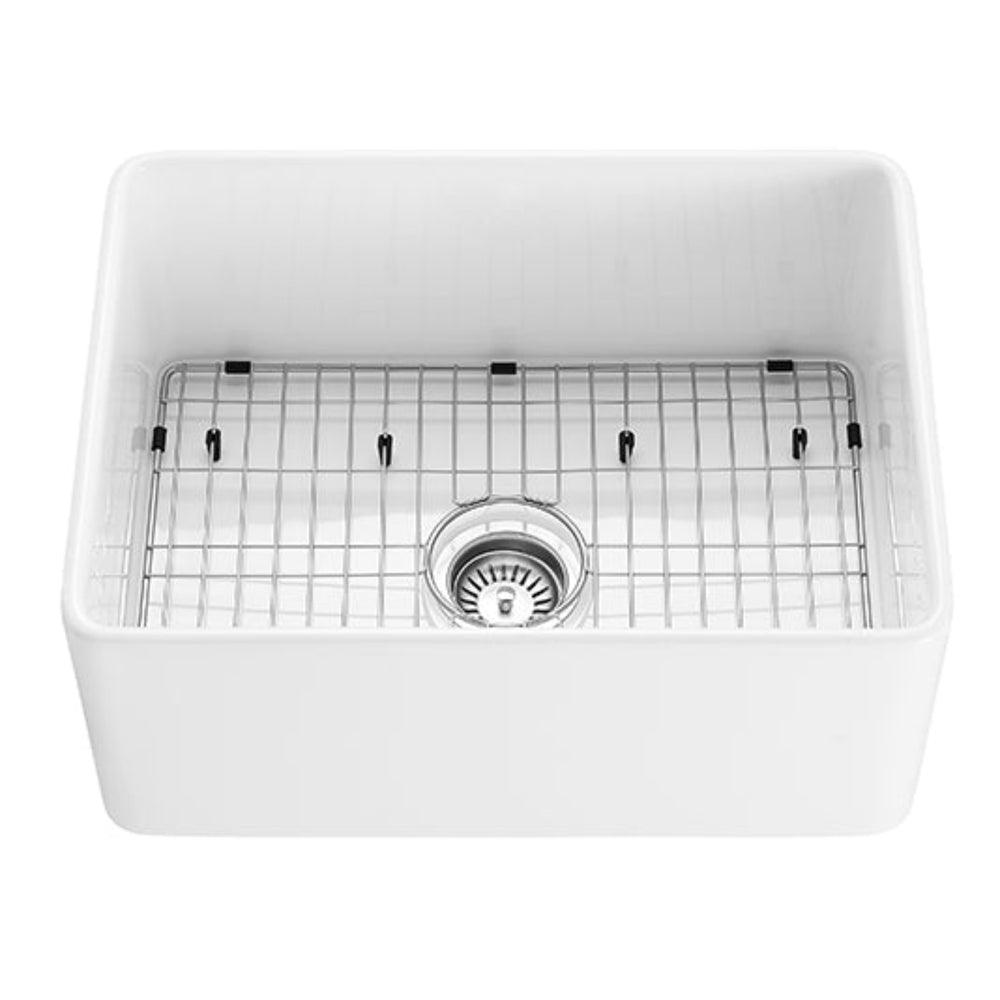 CETO CHELSEA SINGLE BOWL FIRECLAY KITCHEN SINK MATTE BLACK 660MM