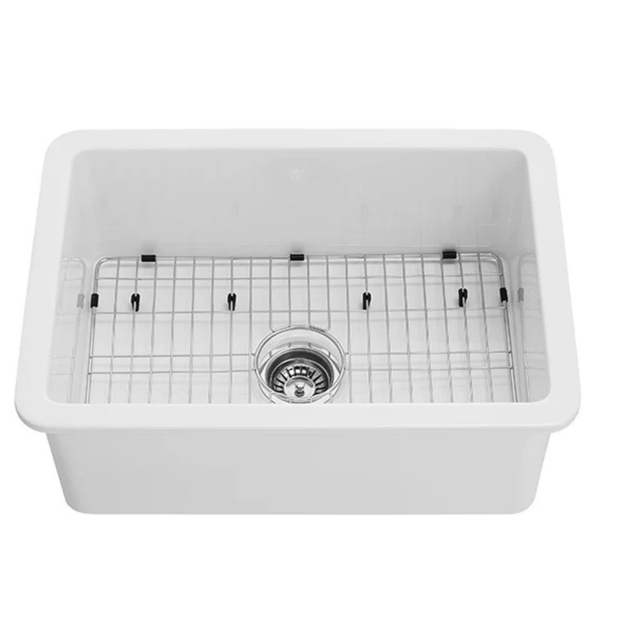 CETO CAMDEN SINGLE BOWL FIRECLAY KITCHEN SINK GLOSS WHITE 677MM