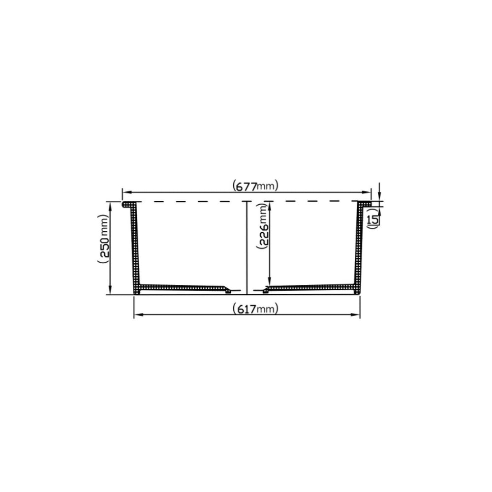 CETO CAMDEN SINGLE BOWL FIRECLAY KITCHEN SINK GLOSS WHITE 677MM