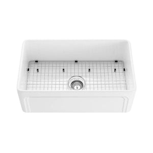 CETO KENSINGTON SINGLE BOWL FIRECLAY KITCHEN SINK GLOSS WHITE 758MM