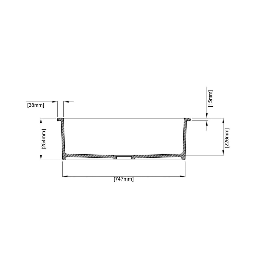 CETO CAMDEN SINGLE BOWL FIRECLAY KITCHEN SINK GLOSS WHITE 810MM