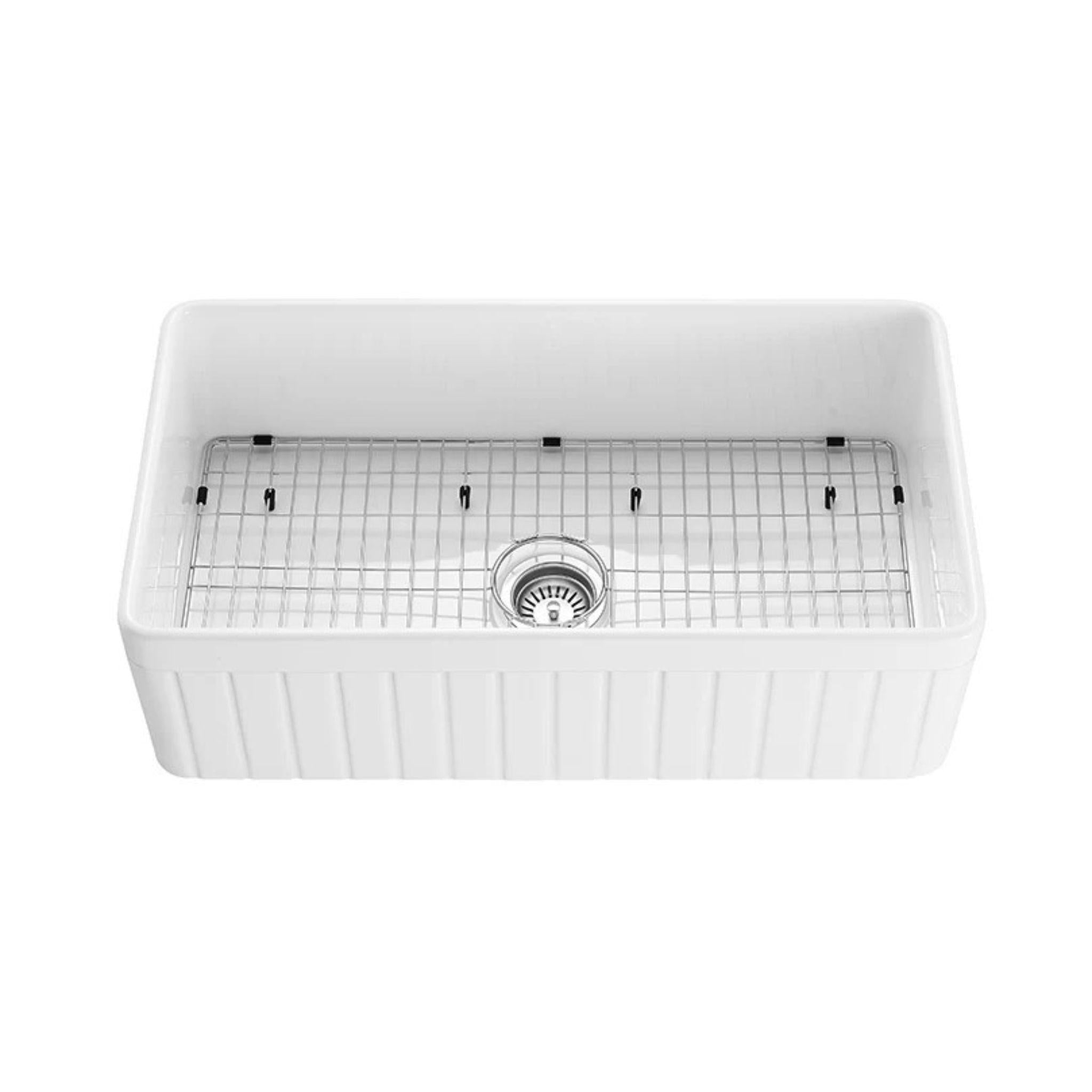 CETO GREENWICH SINGLE BOWL FIRECLAY KITCHEN SINK GLOSS WHITE 828MM