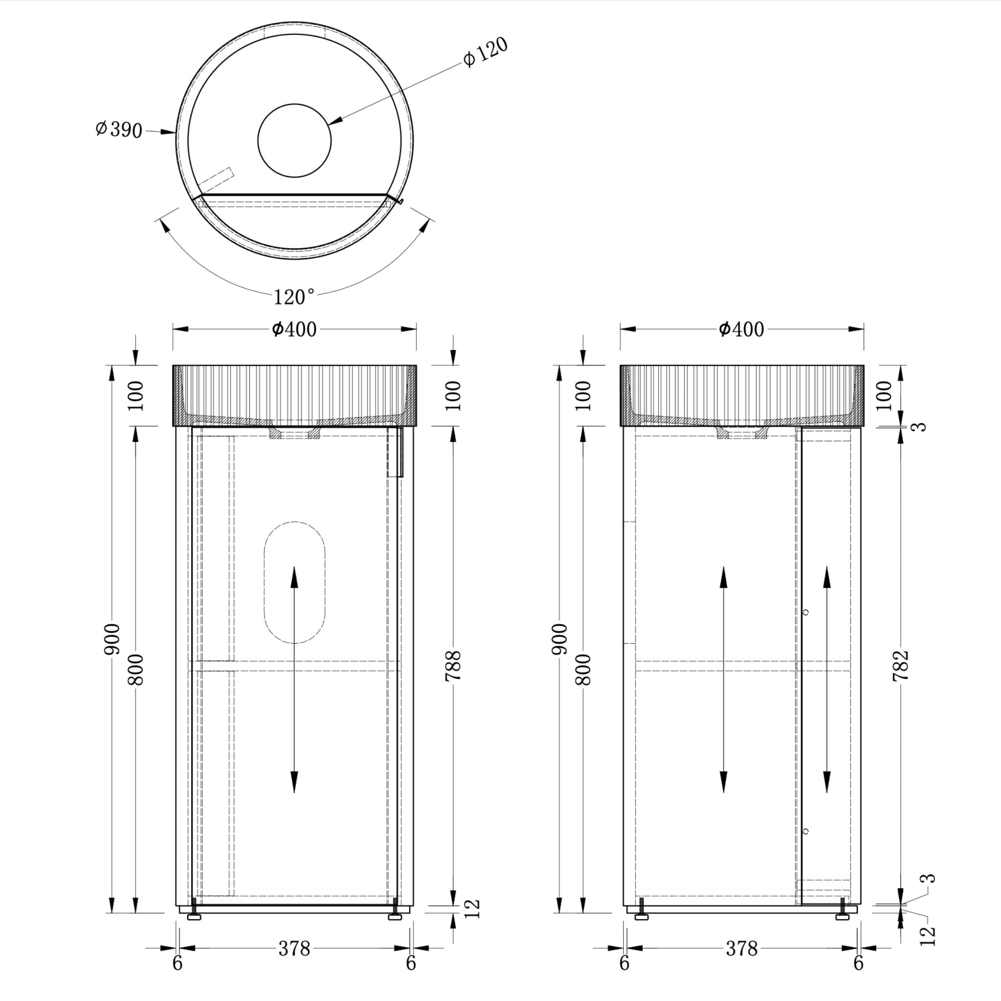 INFINITY FELIX WALNUT 390MM FREESTANDING VANITY WITH FLUTED SOLID SURFACE BASIN