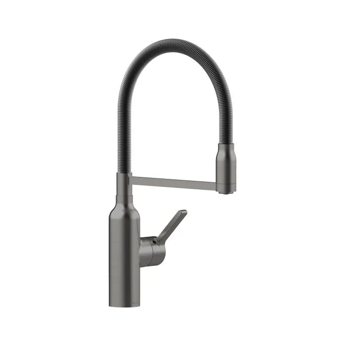 FELTON BEX ALL PRESSURE PULL DOWN SINK MIXER 414MM BRUSHED GUN METAL AND BLACK