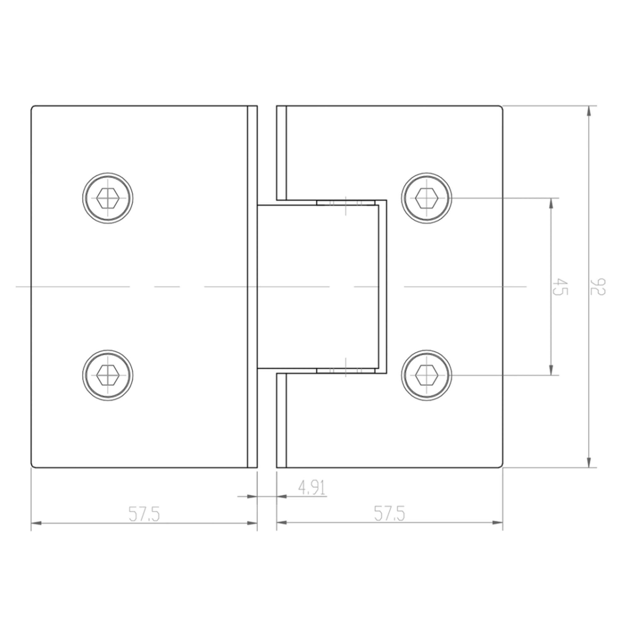 BELLA VISTA GLASS-TO-GLASS FLUTED SHOWER SCREEN HINGE BLACK