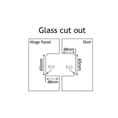 BELLA VISTA GLASS-TO-GLASS FLUTED SHOWER SCREEN HINGE BLACK
