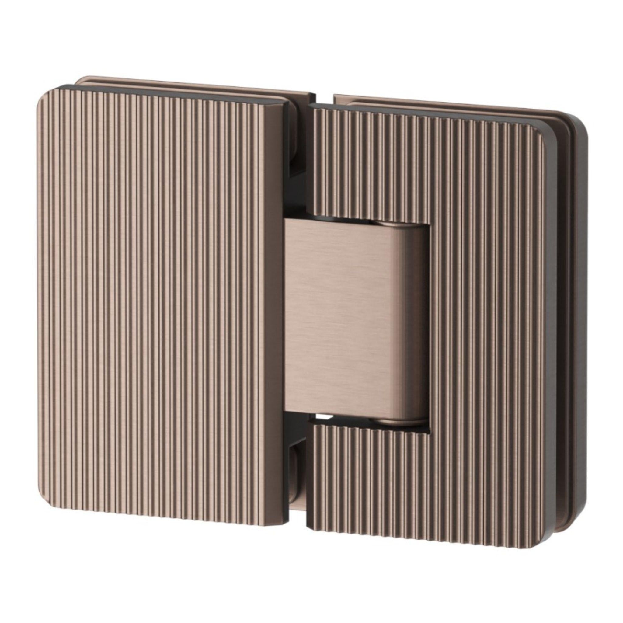 BELLA VISTA GLASS-TO-GLASS FLUTED SHOWER SCREEN HINGE DUSK BRONZE