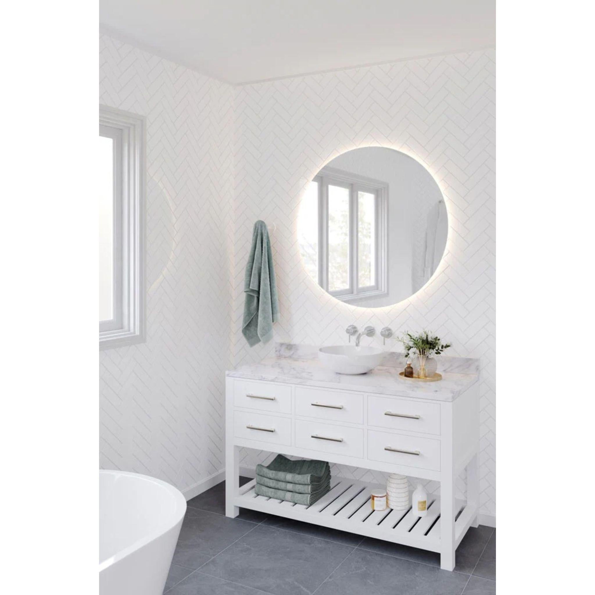 TURNER HASTINGS FINO ROUND ABOVE COUNTER FIRECLAY BASIN GLOSS WHITE 380MM
