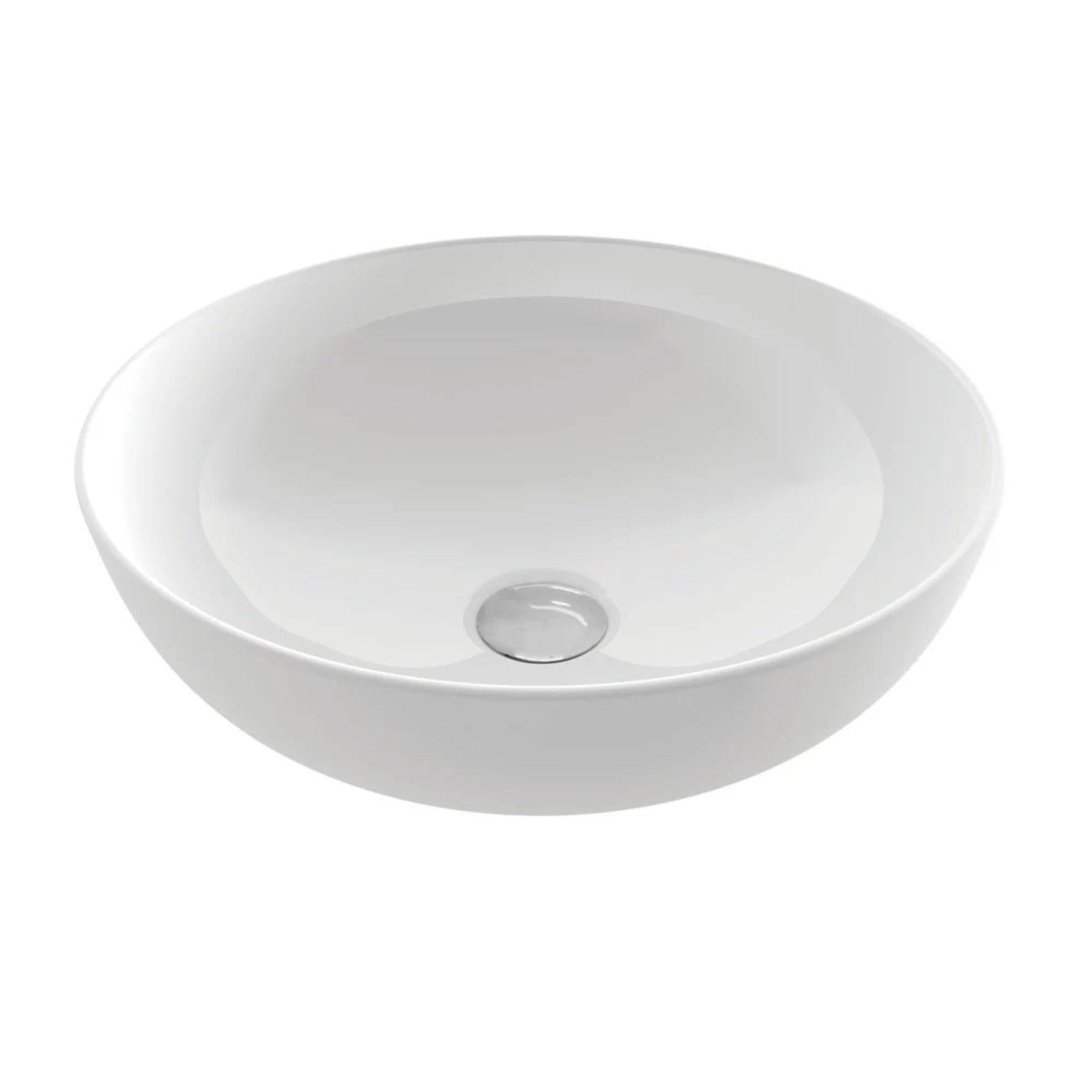 TURNER HASTINGS FINO ROUND ABOVE COUNTER FIRECLAY BASIN GLOSS WHITE 380MM