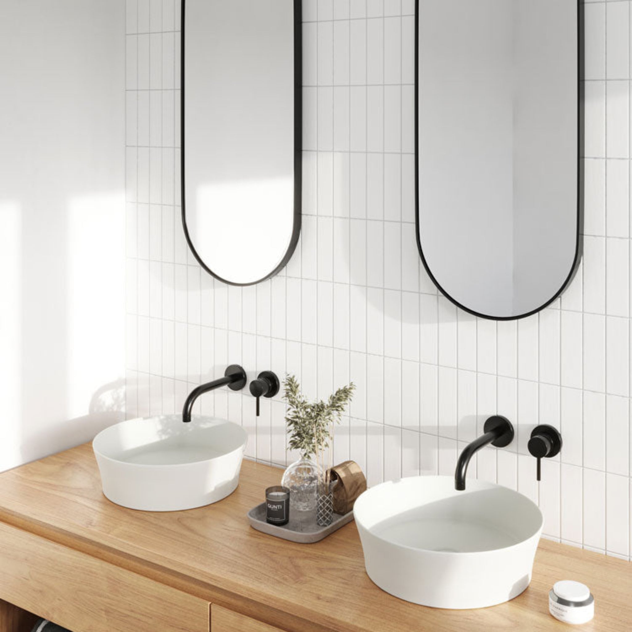 TURNER HASTINGS FINO ROUND ABOVE COUNTER FIRECLAY BASIN GLOSS WHITE 382MM