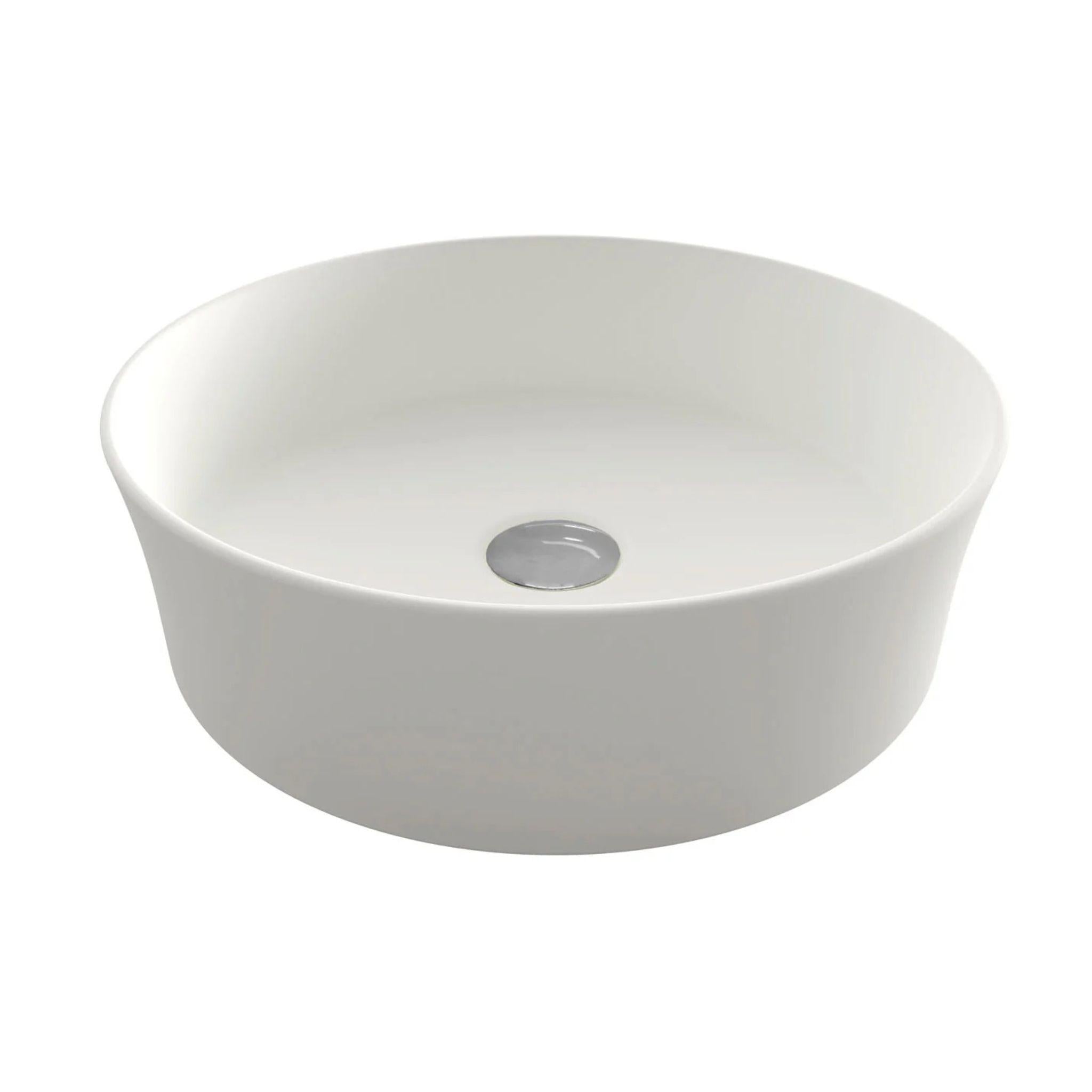 TURNER HASTINGS FINO ROUND ABOVE COUNTER FIRECLAY BASIN MATTE WHITE 382MM