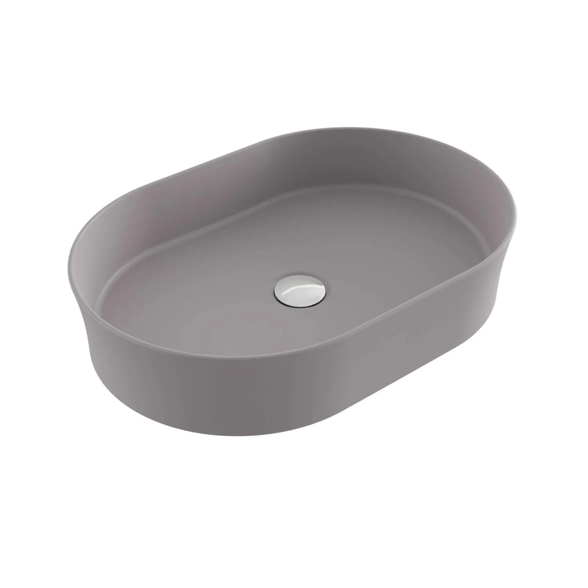 TURNER HASTINGS FINO OVAL ABOVE COUNTER FIRECLAY BASIN MATTE GREY 549MM
