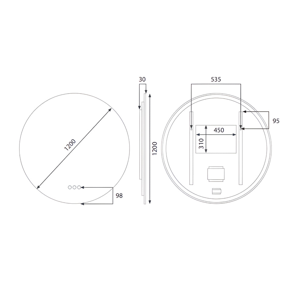 RADIANT HEATING FLESS OLËK FRAMELESS LED MIRROR 1200MM