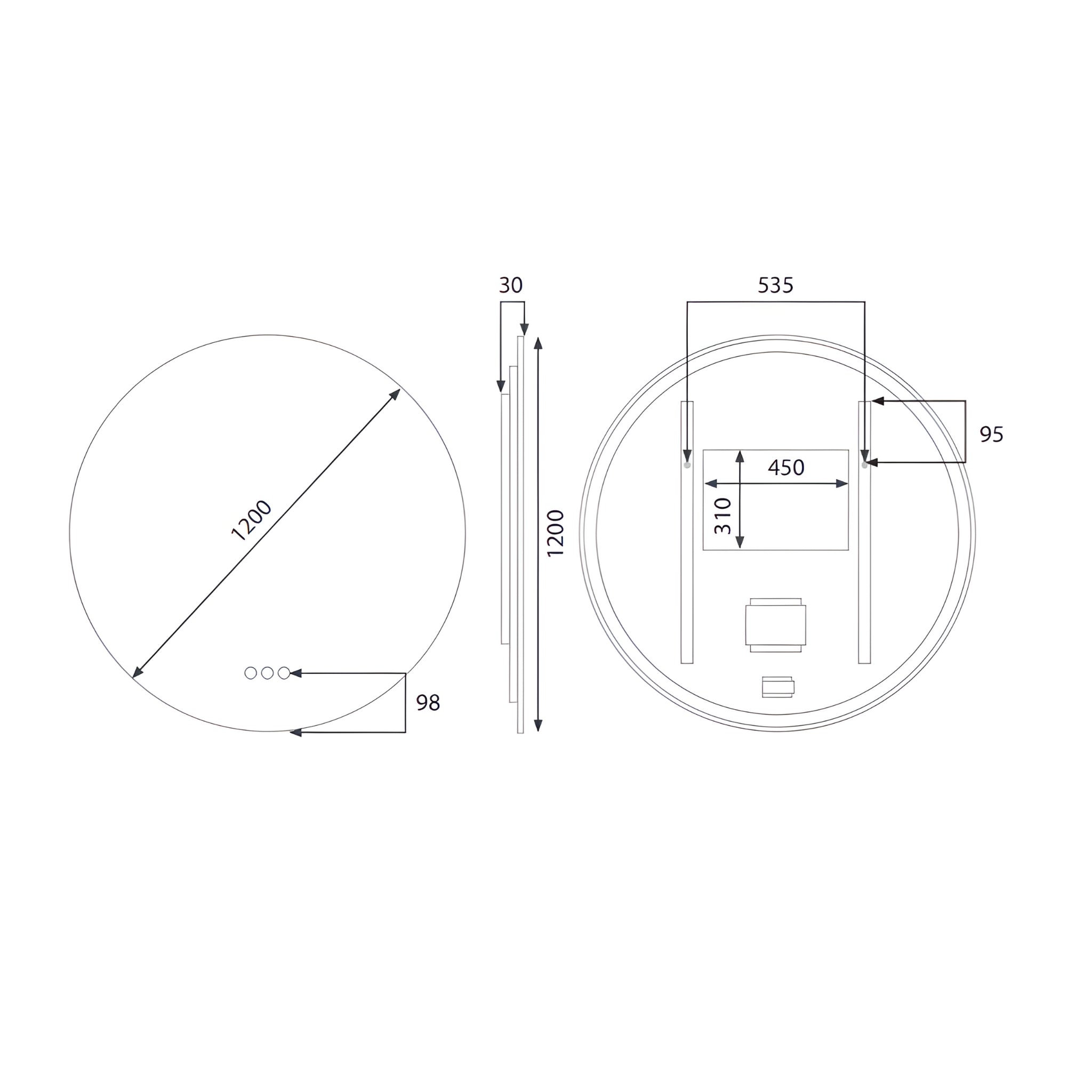 RADIANT HEATING FLESS OLËK FRAMELESS LED MIRROR 1200MM