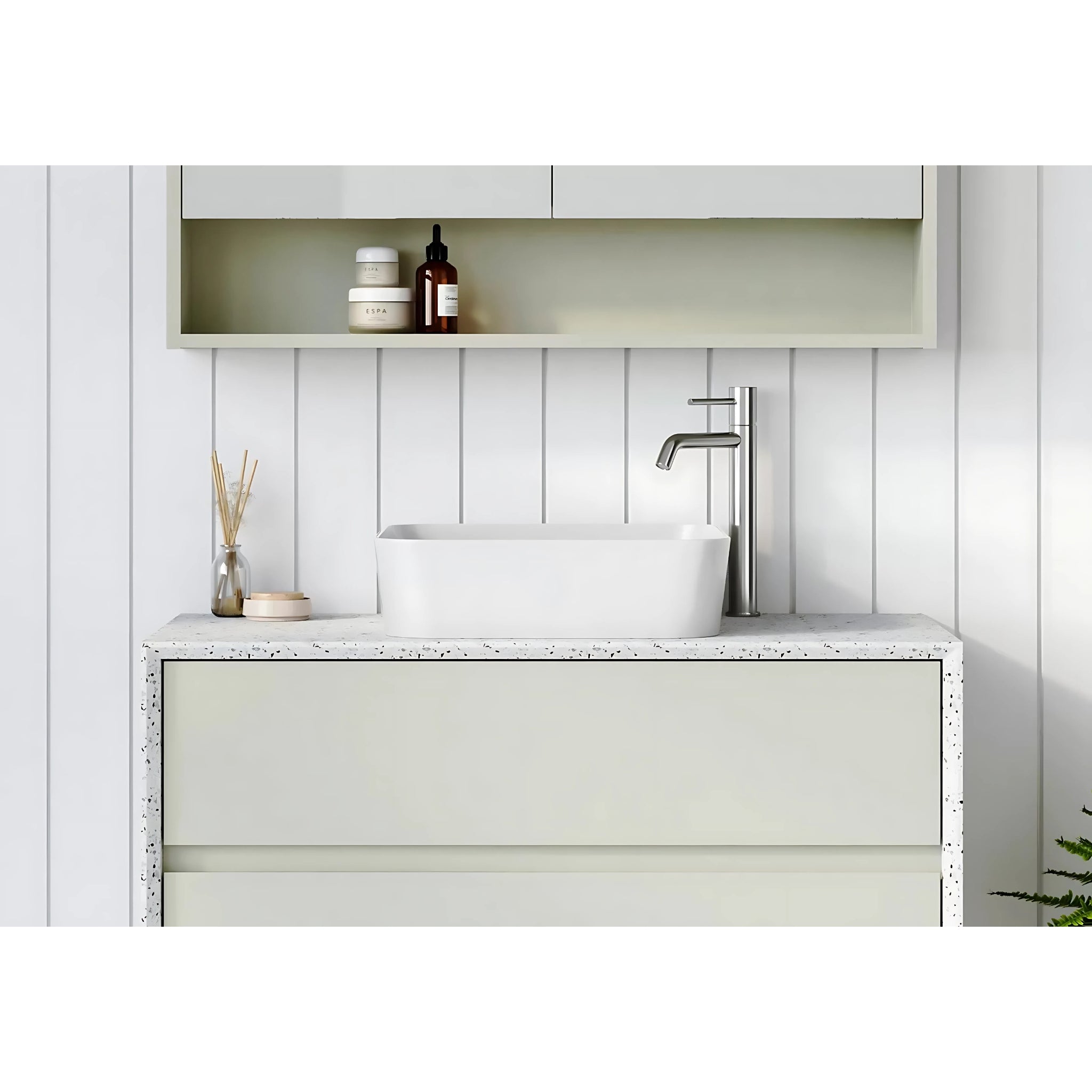 TIMBERLINE FLORENT ABOVE COUNTER BASIN GLOSS WHITE 400MM