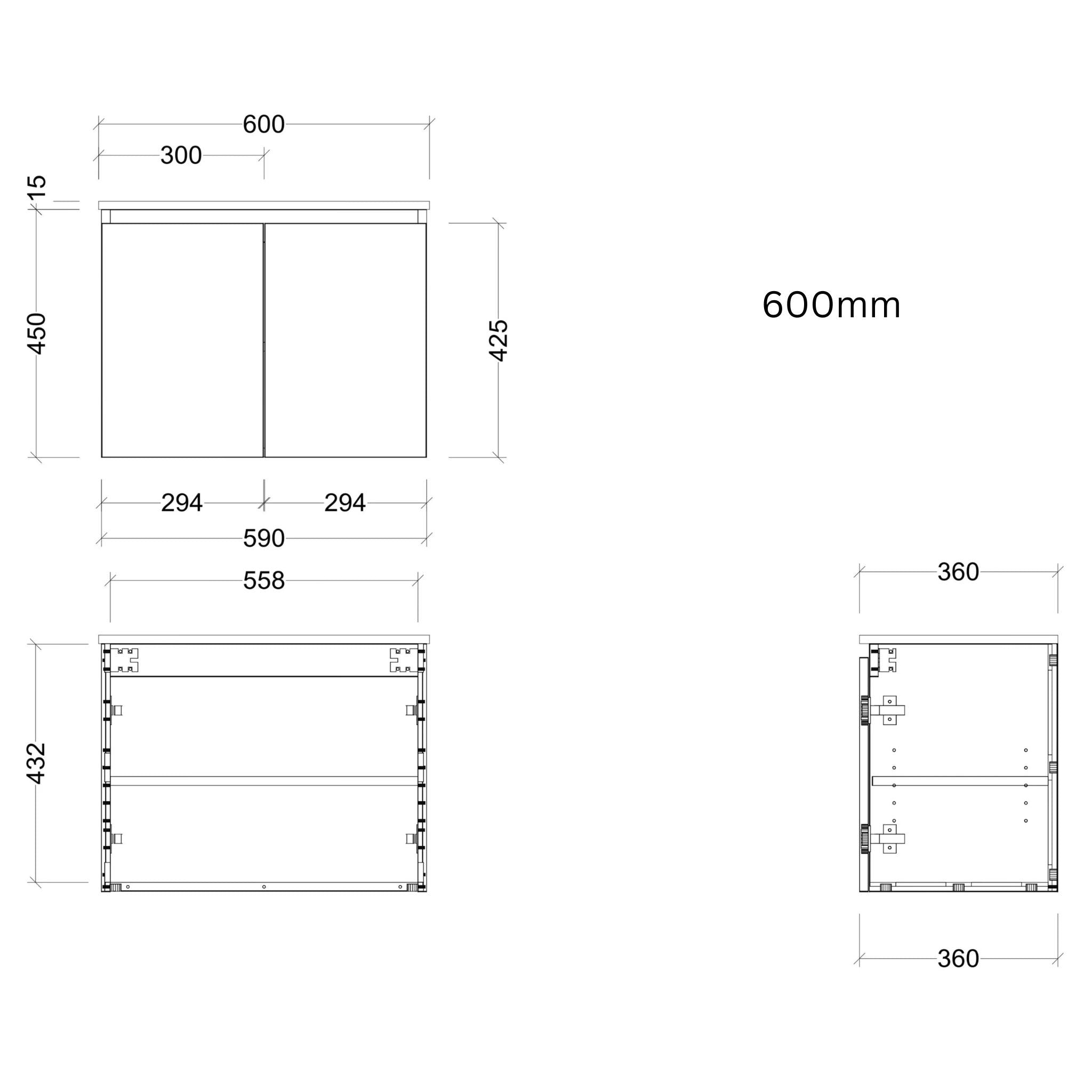 TIMBERLINE FLORIDA ENSUITE SPACE SAVING SINGLE BOWL CUSTOM WALL HUNG VANITY (ALL SIZING)