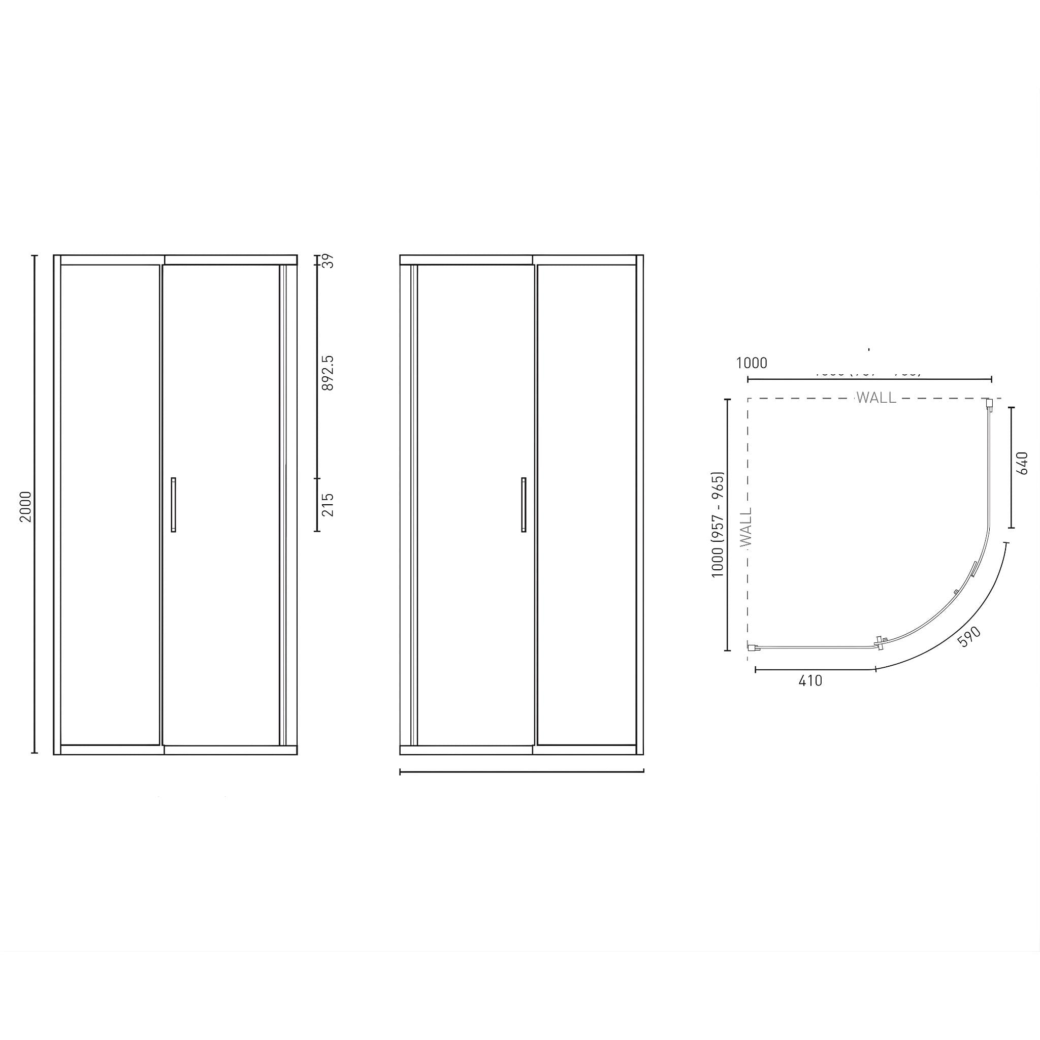 DECINA FLORIANO FRAMED CURVED SLIDING SHOWER SCREEN CHROME