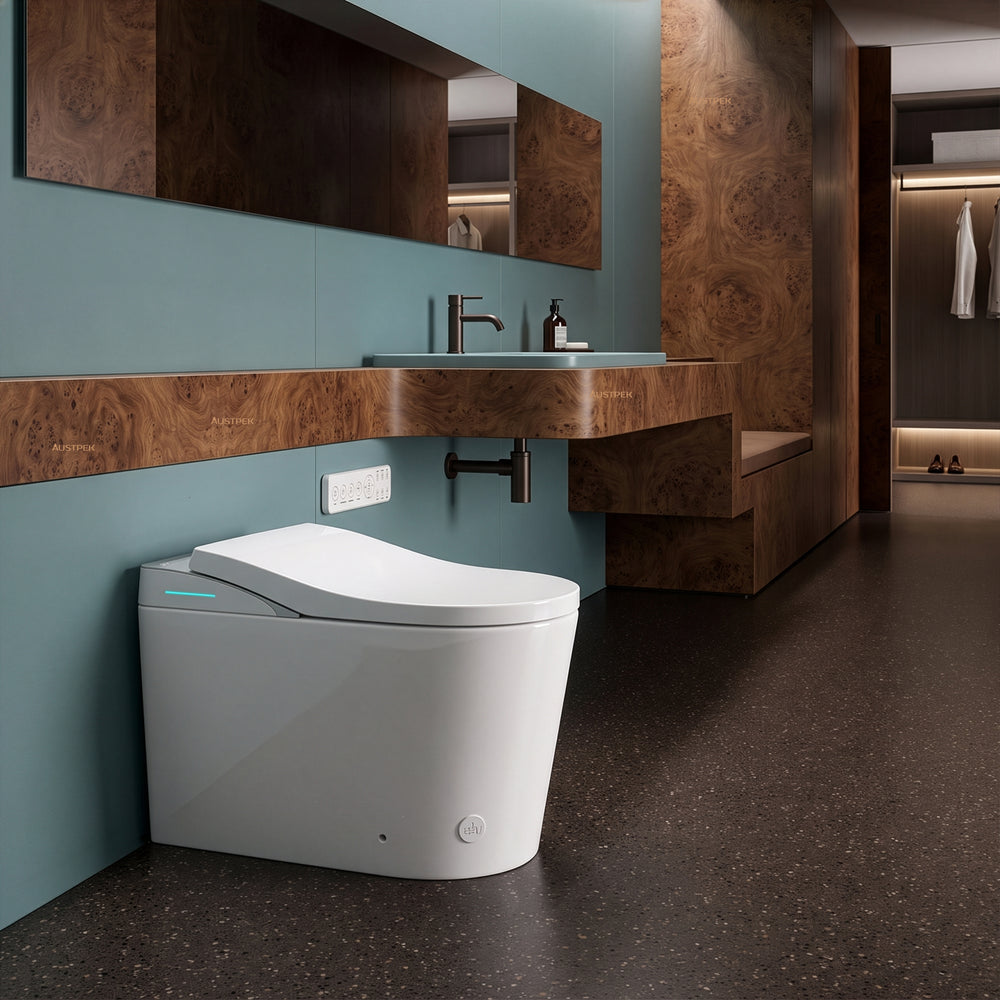 FLUVA K1 INTELLIGENT TOILET W/ AUTOFLUSH REMOTE CONTROLLED BIDET GLOSS WHITE