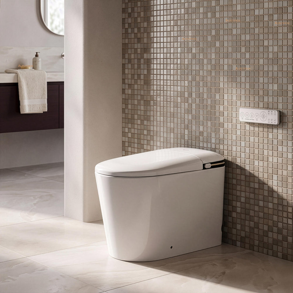 FLUVA U7 INTELLIGENT TOILET W/ AUTOFLUSH REMOTE CONTROLLED BIDET GLOSS WHITE