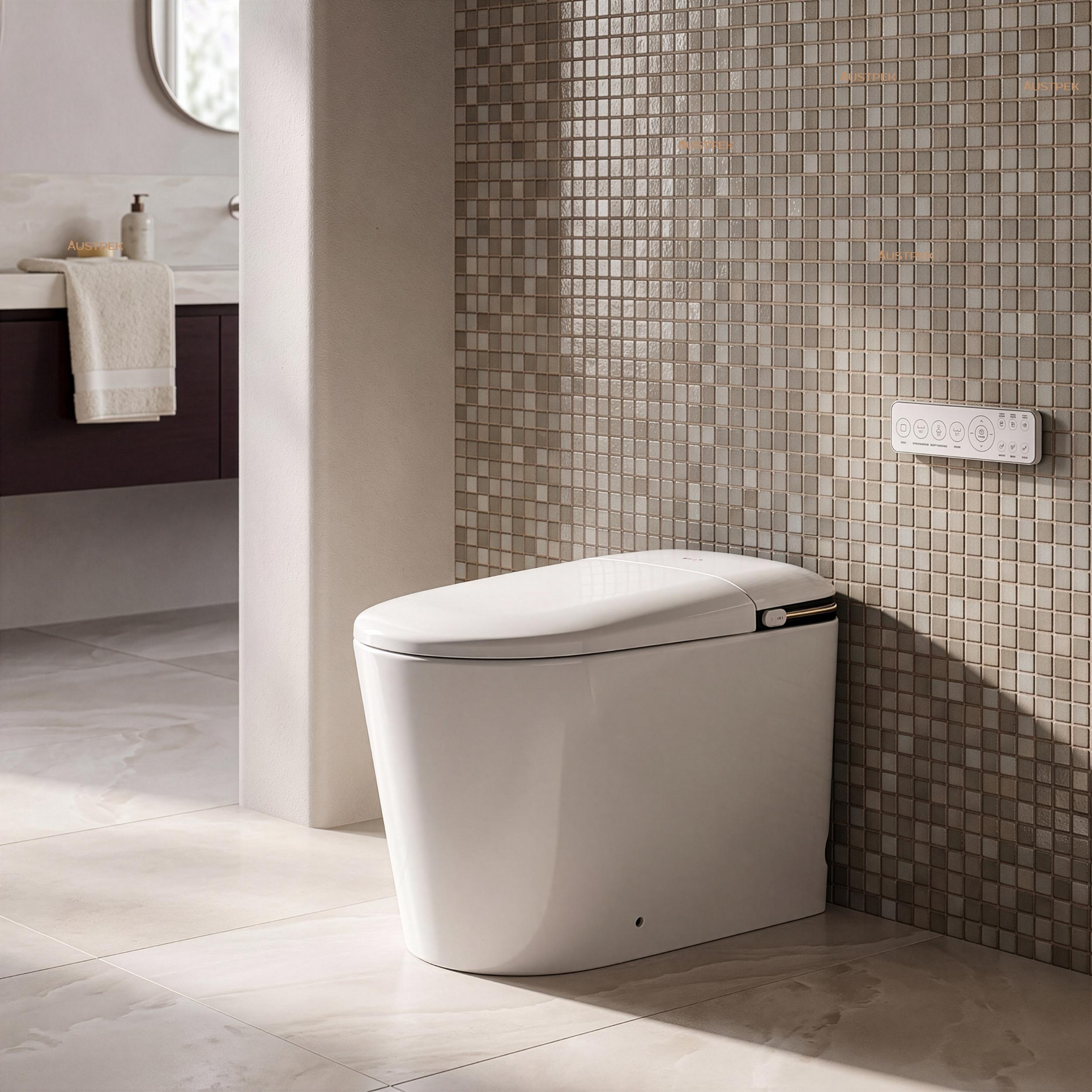 FLUVA U7 INTELLIGENT TOILET W/ AUTOFLUSH REMOTE CONTROLLED BIDET GLOSS WHITE