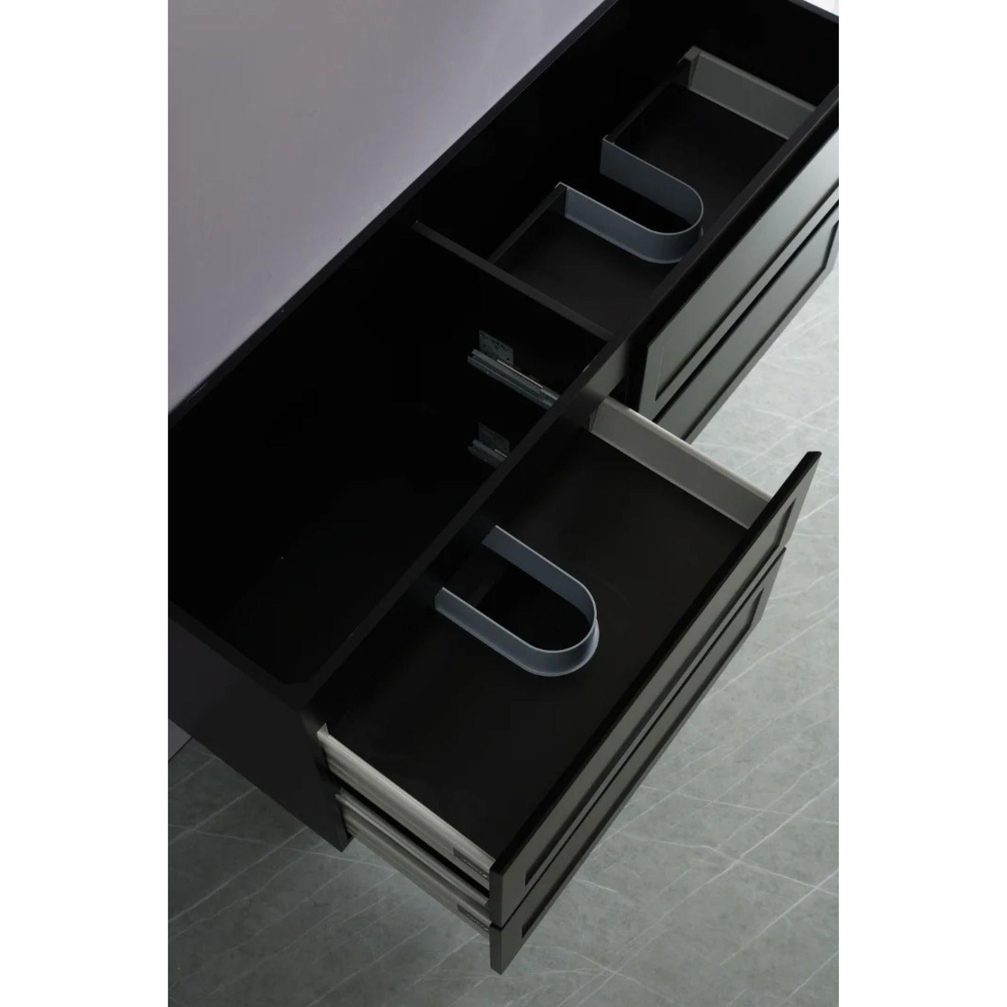 CETO FREMANTLE MATTE BLACK 1500MM DOUBLE BOWL WALL HUNG VANITY