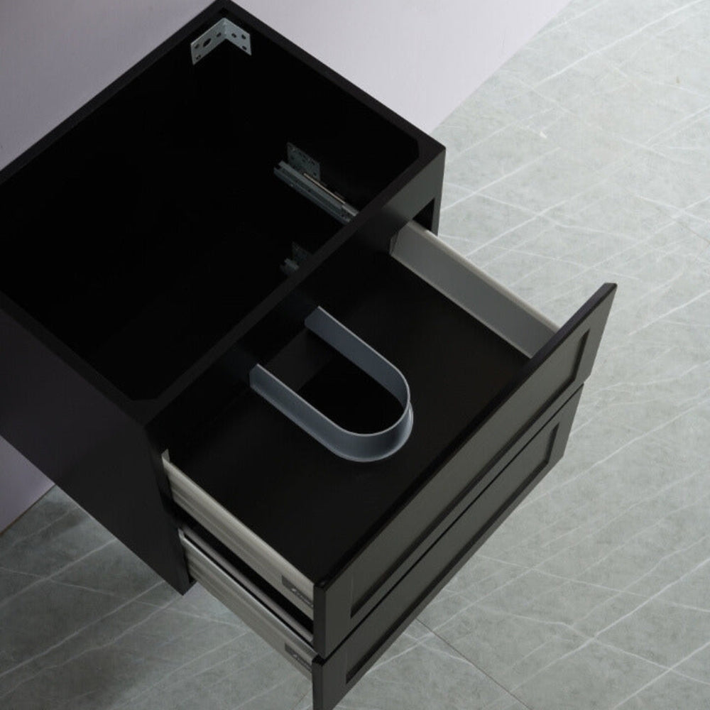 CETO FREMANTLE MATTE BLACK 600MM SINGLE BOWL WALL HUNG VANITY