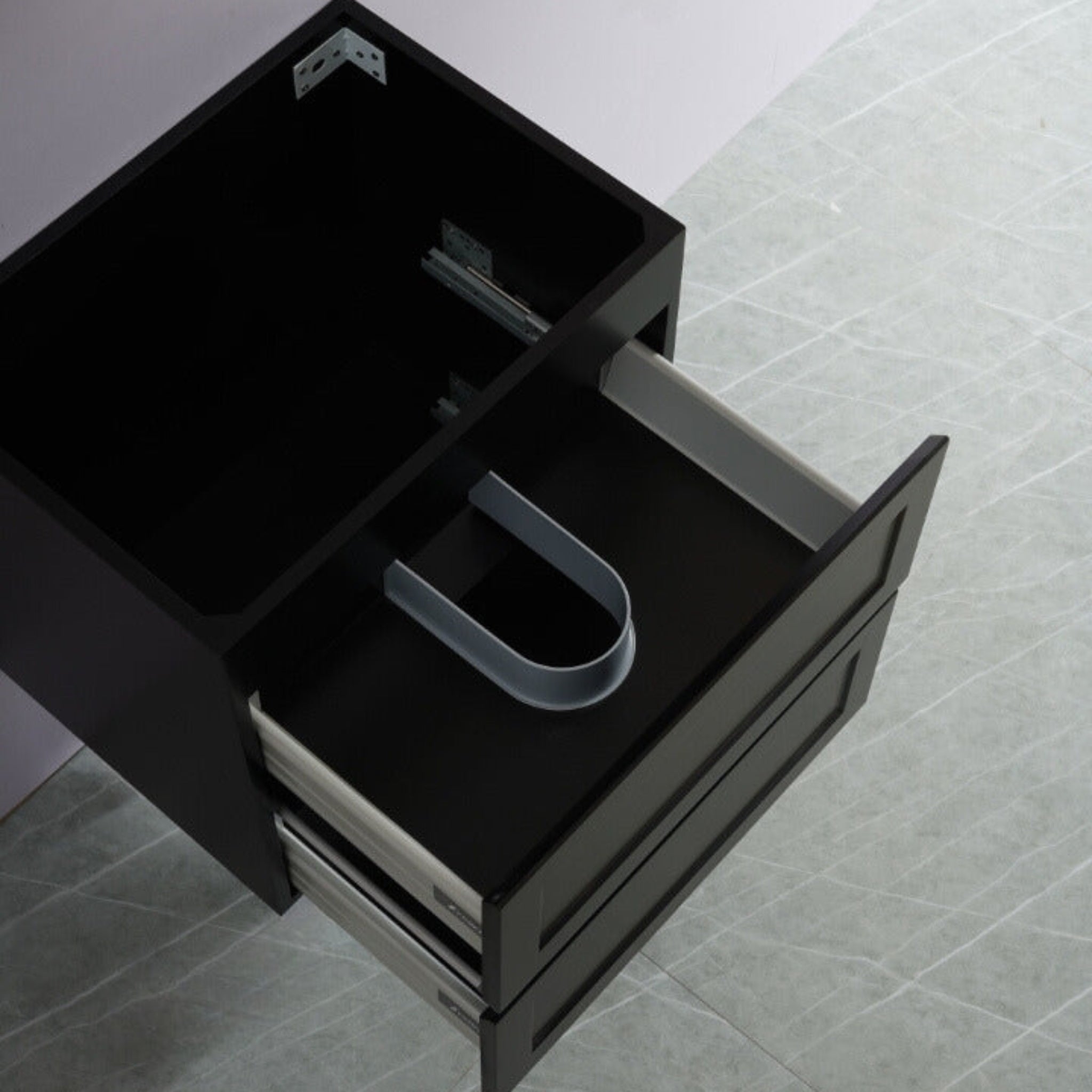 CETO FREMANTLE MATTE BLACK 600MM SINGLE BOWL WALL HUNG VANITY