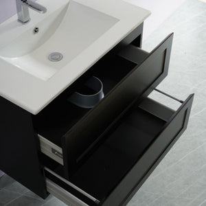 CETO FREMANTLE MATTE BLACK 750MM SINGLE BOWL WALL HUNG VANITY