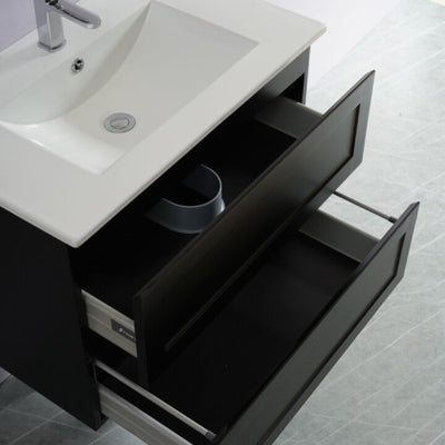 CETO FREMANTLE MATTE BLACK 750MM SINGLE BOWL WALL HUNG VANITY