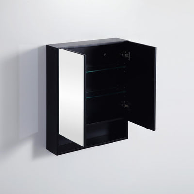 CETO FREMANTLE BLACK SHAVING CABINET 600MM X 750MM